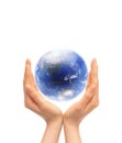 Globe in the hands Royalty Free Stock Photo