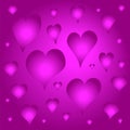 Globe hearts for valentine\'s day abstract with a dark pink background Royalty Free Stock Photo