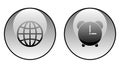 Globe icon alarm icon