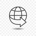 Globe icon with arrow. Royalty Free Stock Photo