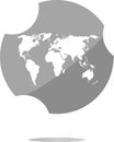 Globe icon, earth world map on web button Royalty Free Stock Photo