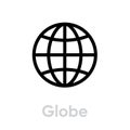 Globe icon. Editable Vector Outline.