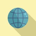 Globe icon flat vector. Computer window Royalty Free Stock Photo