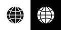 globe icon Flat vector set outline Royalty Free Stock Photo
