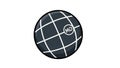 Globe icon with grid lines and circular MD inscription Royalty Free Stock Photo