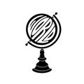 Globe icon with hand drawn word World Royalty Free Stock Photo