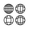 Globe icon .internet web sign symbol. Vector illustration isolated on white background. Royalty Free Stock Photo