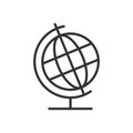 Globe, icon in line design. Globe, world, earth, planet, geography, global, sphere on white background vector. Globe