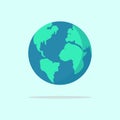 Globe icon, planet earth, world, flat design, vector, illustration