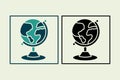 Globe icon. icon related to UI elements. suitable for web site, app, user interfaces,element, printable etc. solid icon style. Royalty Free Stock Photo