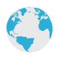 Globe Icon - Round World Map Flat Vector Royalty Free Stock Photo