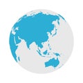 Globe Icon - Round World Map Flat Vector Royalty Free Stock Photo