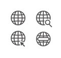 Globe icon symbol set, Web icon set vector. website, homepage.Connection earth illustration on white background Royalty Free Stock Photo