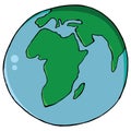Globe icon. Vector of globe africa. Globe, Earth, map hand drawn