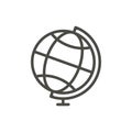 Globe icon vector. Line earth symbol.