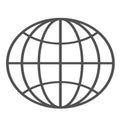 Globe Icon. World symbol. Oval globe. Icon world. Globe symbol. Earth sign. Color easy to edit. White background