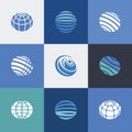 Globe icons blue