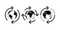Globe icons. Cloud data transfer. Vector icons Royalty Free Stock Photo