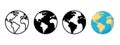 Globe icons set. Planet earth symbol collection. World planet earth icon line