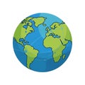 Globe Illustration Showing Continents and Oceans Royalty Free Stock Photo