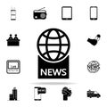 the globe with the inscription news icon. Media icons universal set for web and mobile Royalty Free Stock Photo