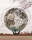 Globe installation in the Flushing Meadows Corona Park in Queens, New York. Royalty Free Stock Photo