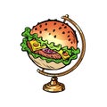 Globe international Burger fast food street restaurant