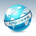 Globe with internet adress Royalty Free Stock Photo