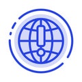 Globe, Internet, Browser, World Blue Dotted Line Line Icon Royalty Free Stock Photo