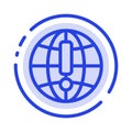 Globe, Internet, Browser, World Blue Dotted Line Line Icon Royalty Free Stock Photo
