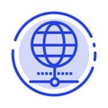 Globe, Internet, Browser, World Blue Dotted Line Line Icon Royalty Free Stock Photo