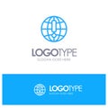 Globe, Internet, Browser, World Blue Logo Line Style Royalty Free Stock Photo