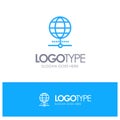 Globe, Internet, Browser, World Blue Logo Line Style Royalty Free Stock Photo