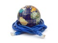 Globe and internet cable Royalty Free Stock Photo