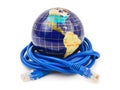 Globe and internet cable Royalty Free Stock Photo