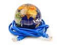 Globe and internet cable Royalty Free Stock Photo