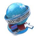 Globe internet searching concept, web page or internet browser.