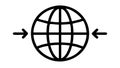 Globe with Inward Arrows Icon, Centralization or Focus, vector design Generative AI Royalty Free Stock Photo