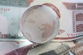 Globe on iranian currency