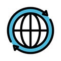 Globe Isolated fill vector icon which can easily modify or edit