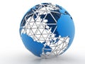 Globe internet connecting. 3d render Royalty Free Stock Photo