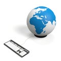 Globe and keyboard Royalty Free Stock Photo