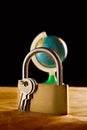 Globe and the keylock Royalty Free Stock Photo