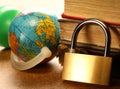 Globe and keylock Royalty Free Stock Photo
