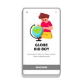 globe kid boy vector Royalty Free Stock Photo