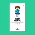 globe kid girl vector Royalty Free Stock Photo