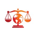 Globe law logo vector icon. Royalty Free Stock Photo