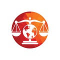 Globe law logo vector icon. Royalty Free Stock Photo