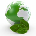 Globe and leaf ecology concept Royalty Free Stock Photo