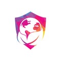 Globe leaf logo icon vector. Earth and leaf logo Royalty Free Stock Photo